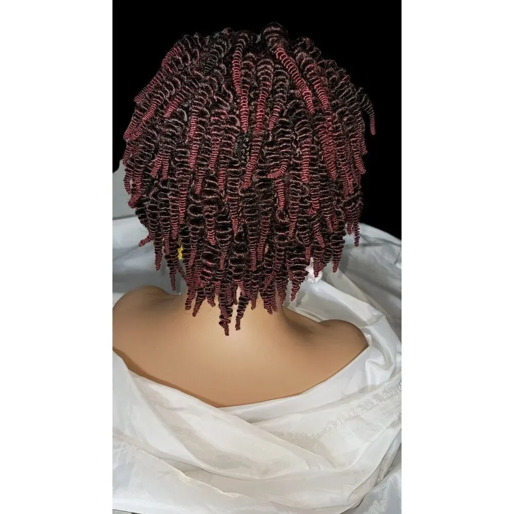 Handmade Braided Wigs Micro Braids, Short Kinky Twists, NWT, Ombre - Picture 4 of 15